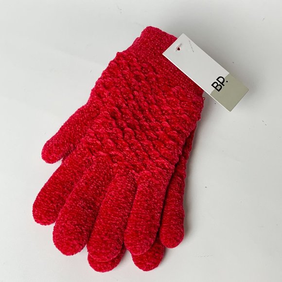 BP red chenille gloves mittens - Picture 1 of 4